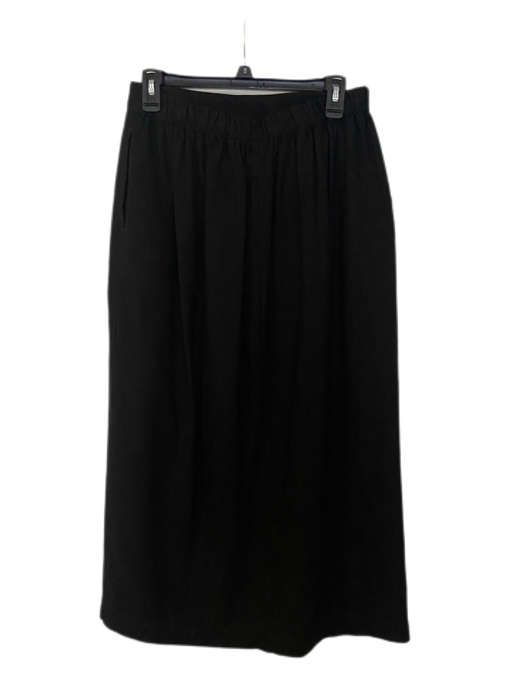 Time and Tru Black Linen Blend Pull On Midi Skirt with Front Slit Size Medium - Picture 2 of 14